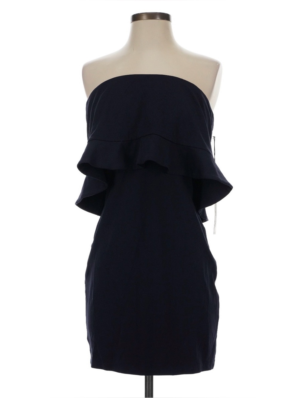 Susana Monaco Navy Peplum Mini Strapless Ruffle Dress Size S NWT !